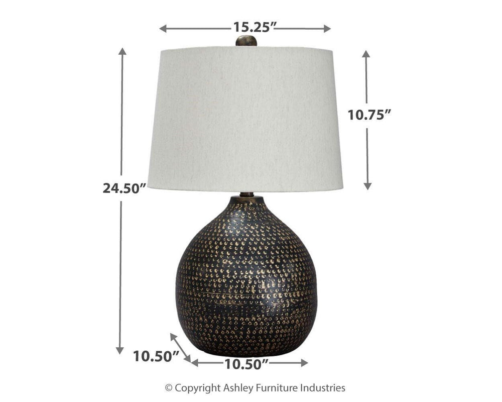 Maire Table Lamp (Set of 2) - Black/Gold Finish (3)