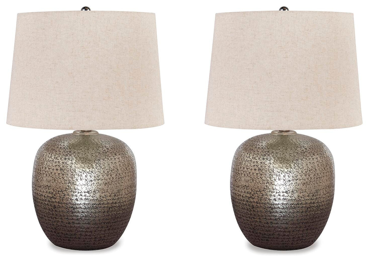 Magalie Table Lamp (Set of 2) - Antique Silver Finish (2)