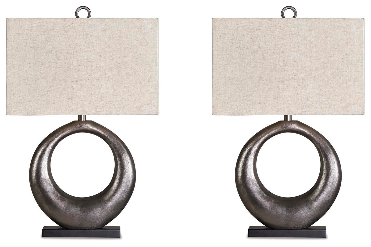 Saria Table Lamp (Set of 2) - Antique Silver Finish (2)