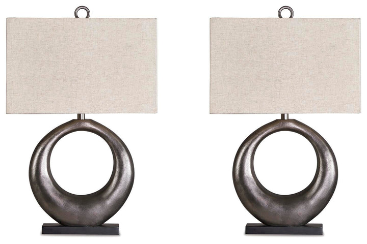 Saria Table Lamp (Set of 2) - Antique Silver Finish (2)