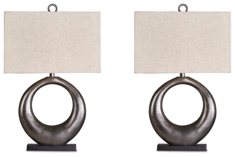 Saria Table Lamp (Set of 2) - Antique Silver Finish (2)