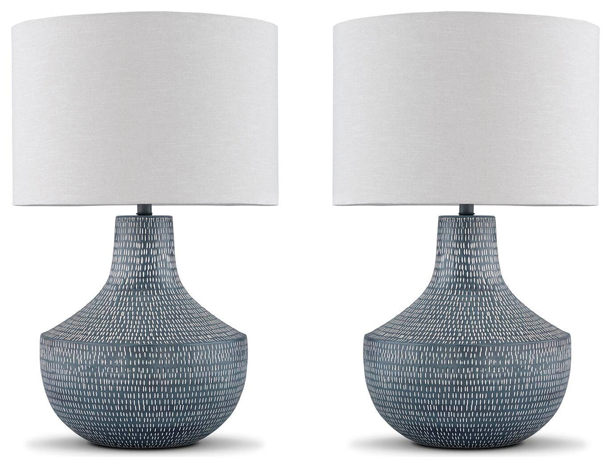 Schylarmont 2-Piece Lamp Set - Antique Gray/White (2)