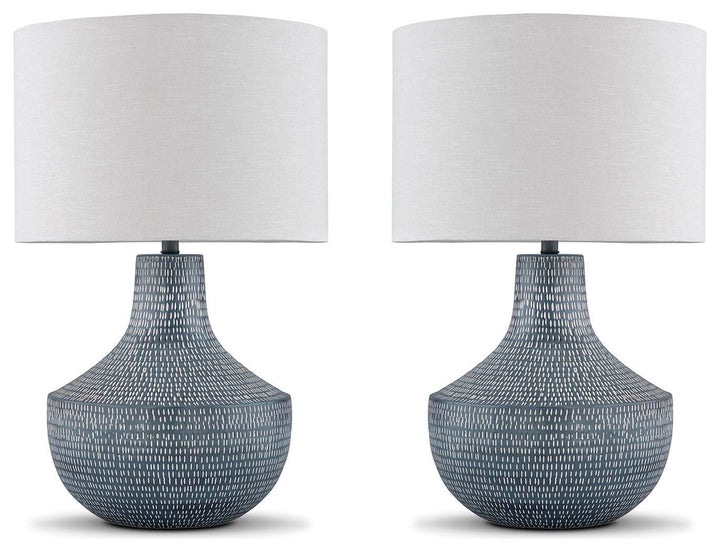 Schylarmont 2-Piece Lamp Set - Antique Gray/White (2)