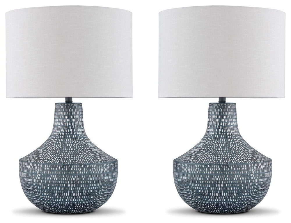 Schylarmont 2-Piece Lamp Set - Antique Gray/White (2)