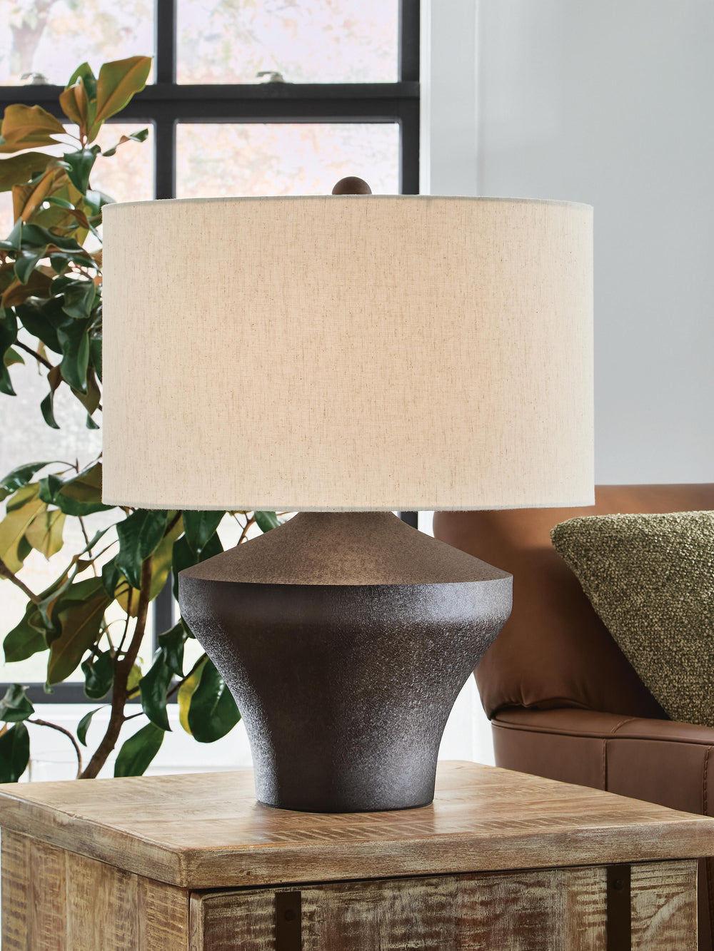 Dolanham Table Lamp - Distressed Brown (2)
