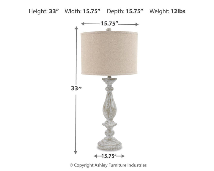 Bernadate Table Lamp (Set of 2) - Beige (4)