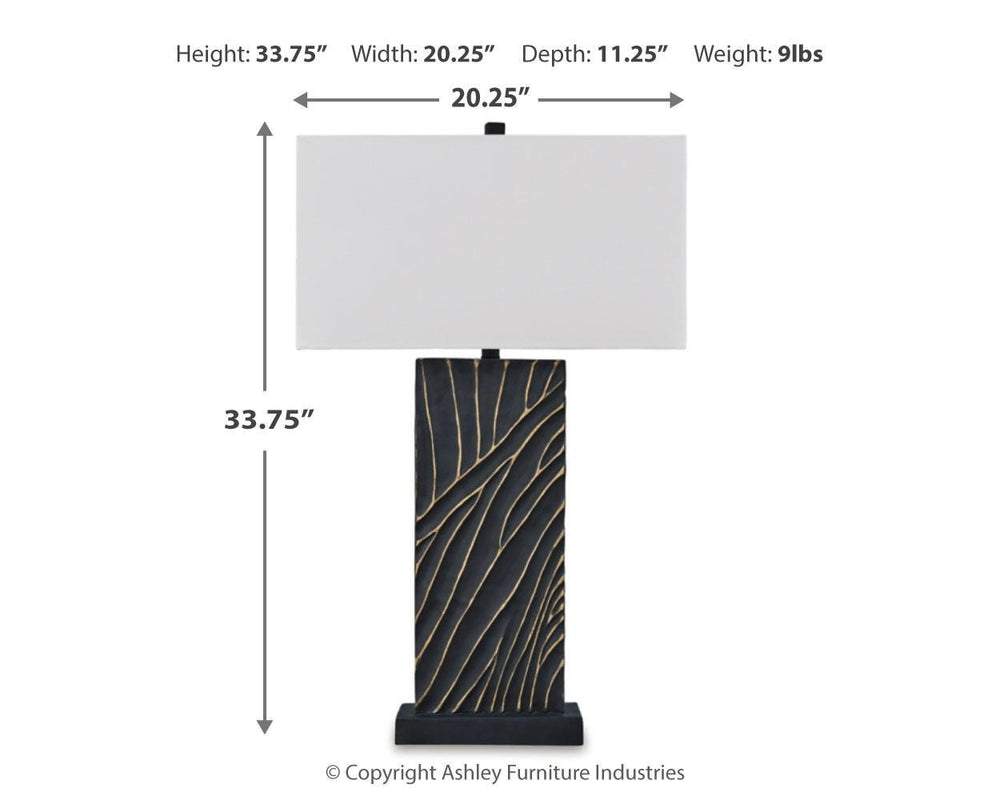 Bartlen 2-Piece Lamp Set - Black/Gold Finish (4)