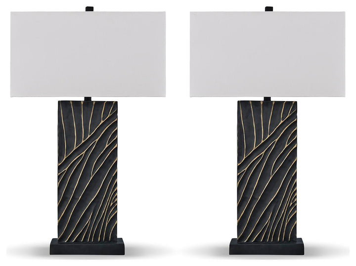 Bartlen 2-Piece Lamp Set - Black/Gold Finish (2)