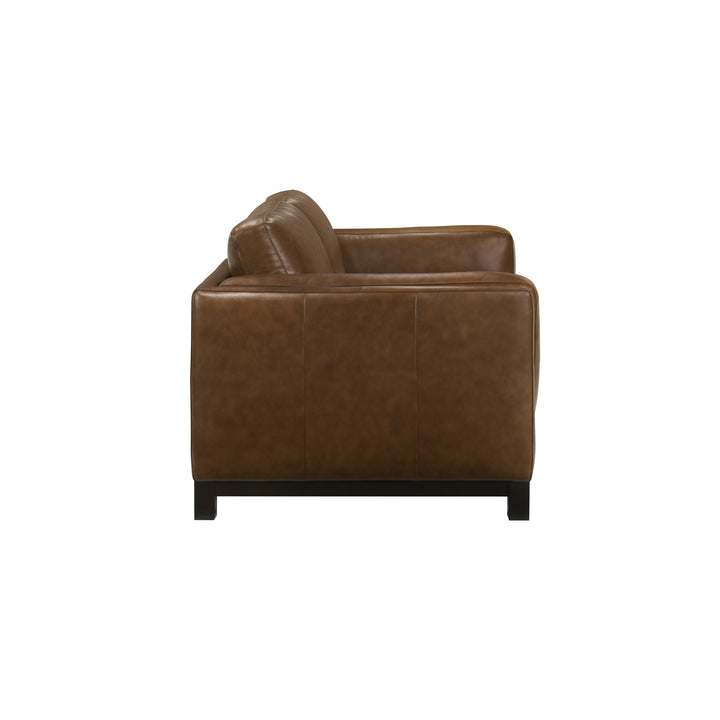 Sayer Leather Loveseat-Brown