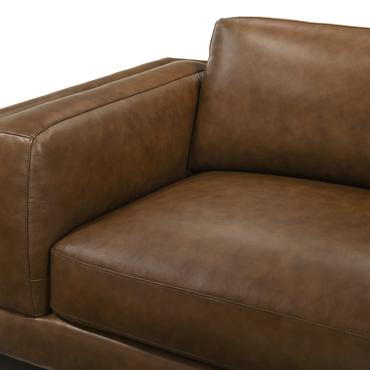 Sayer Leather Loveseat-Brown