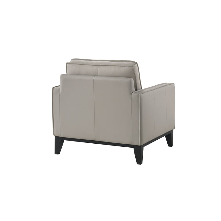 Aaron Leather Chair-Mist Gray