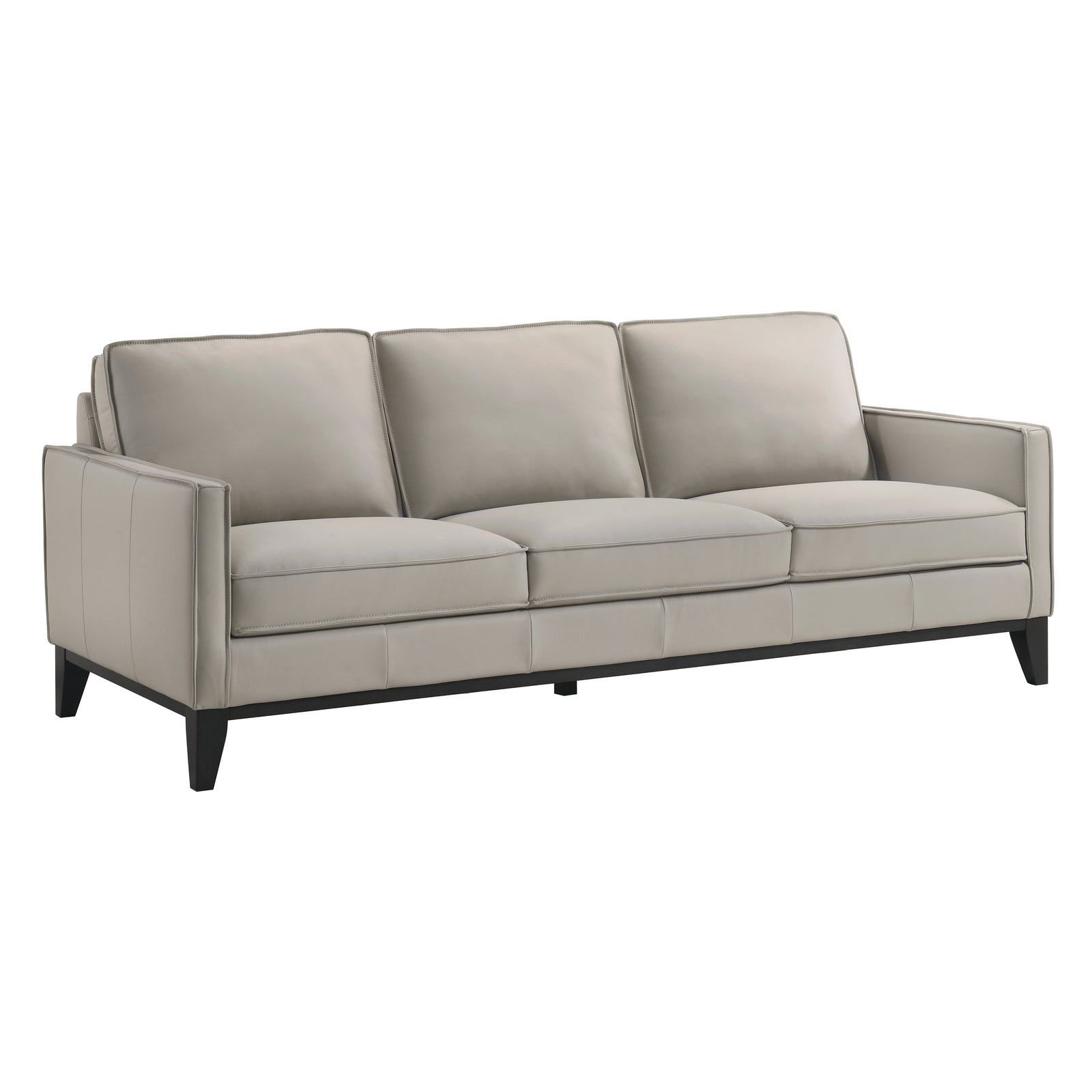 Aaron Leather Sofa-Mist Gray