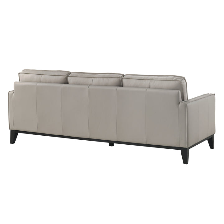 Aaron Leather Sofa-Mist Gray