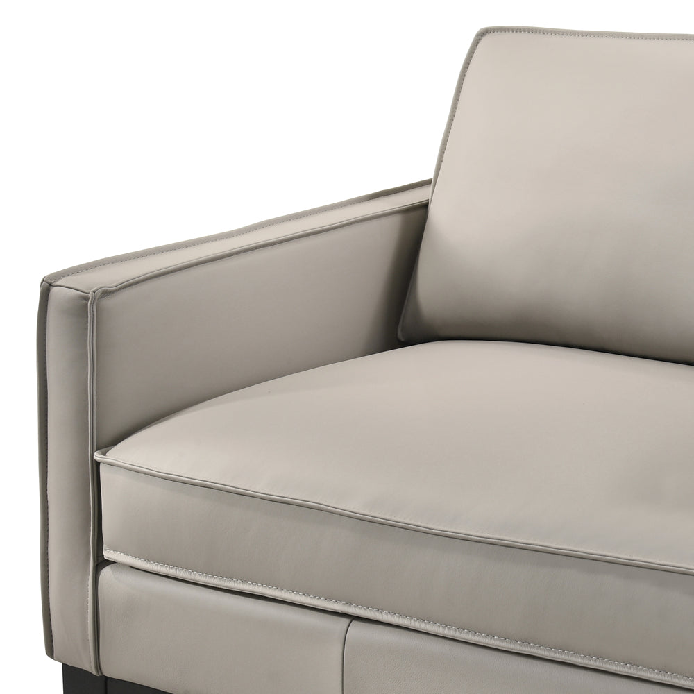 Aaron Leather Sofa-Mist Gray