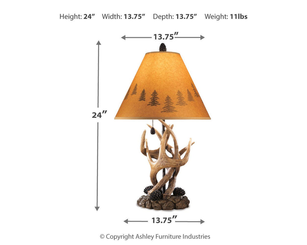 Derek Table Lamp (Set of 2) - Dark Brown (3)