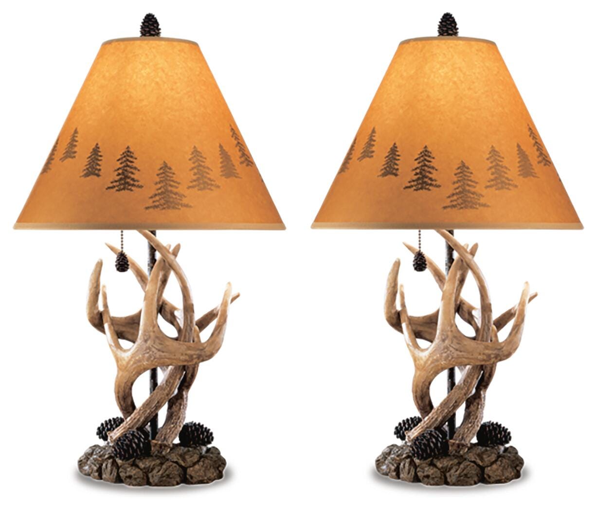 Derek Table Lamp (Set of 2) - Dark Brown (1)
