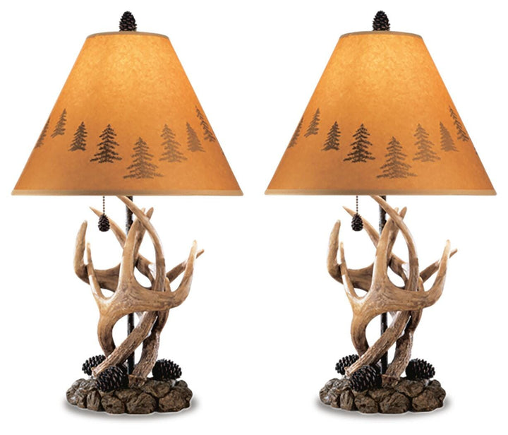 Derek Table Lamp (Set of 2) - Dark Brown (1)