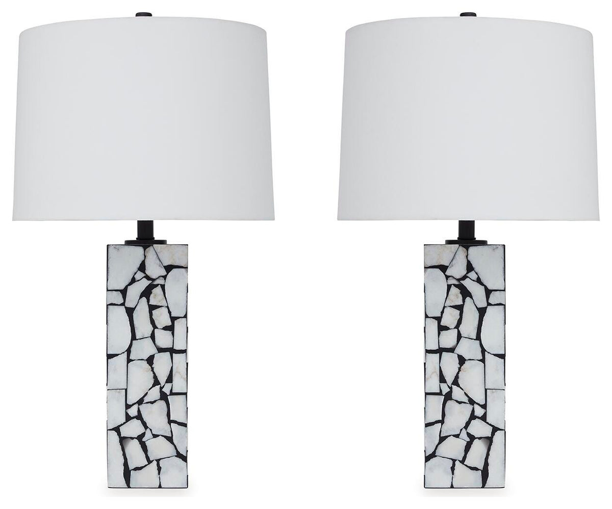 Macaria Table Lamp (Set of 2) - White/Black (2)