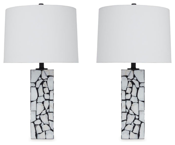 Macaria Table Lamp (Set of 2) - White/Black (2)