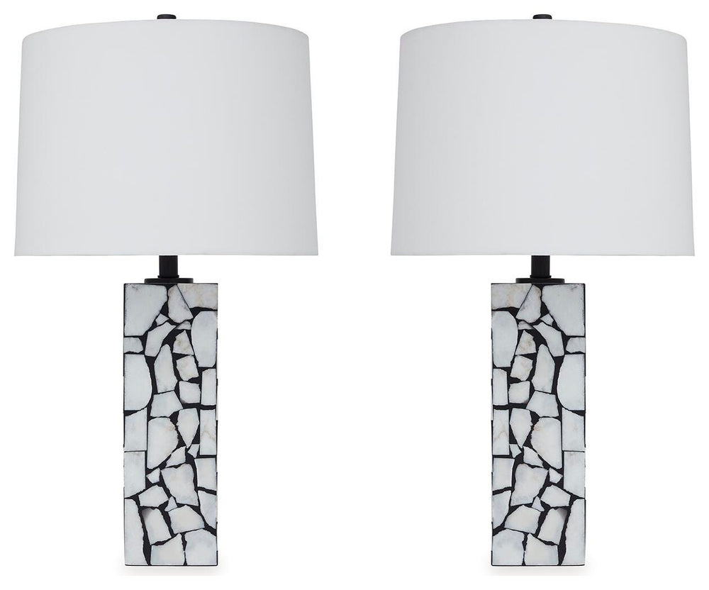 Macaria Table Lamp (Set of 2) - White/Black (2)