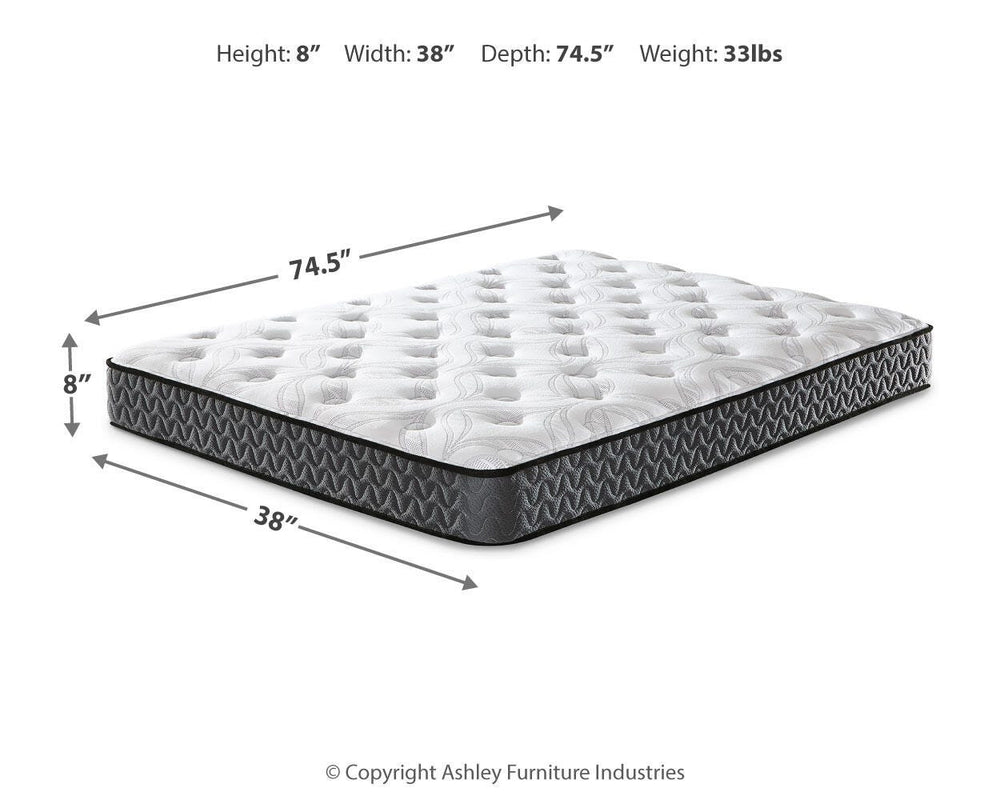 8 Inch Bonnell Hybrid Twin Mattress - White (5)