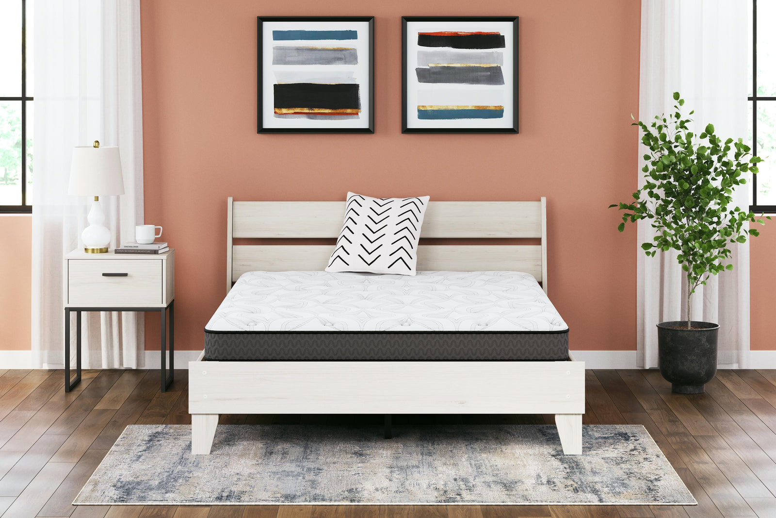 8 Inch Bonnell Hybrid King Mattress - White (2)