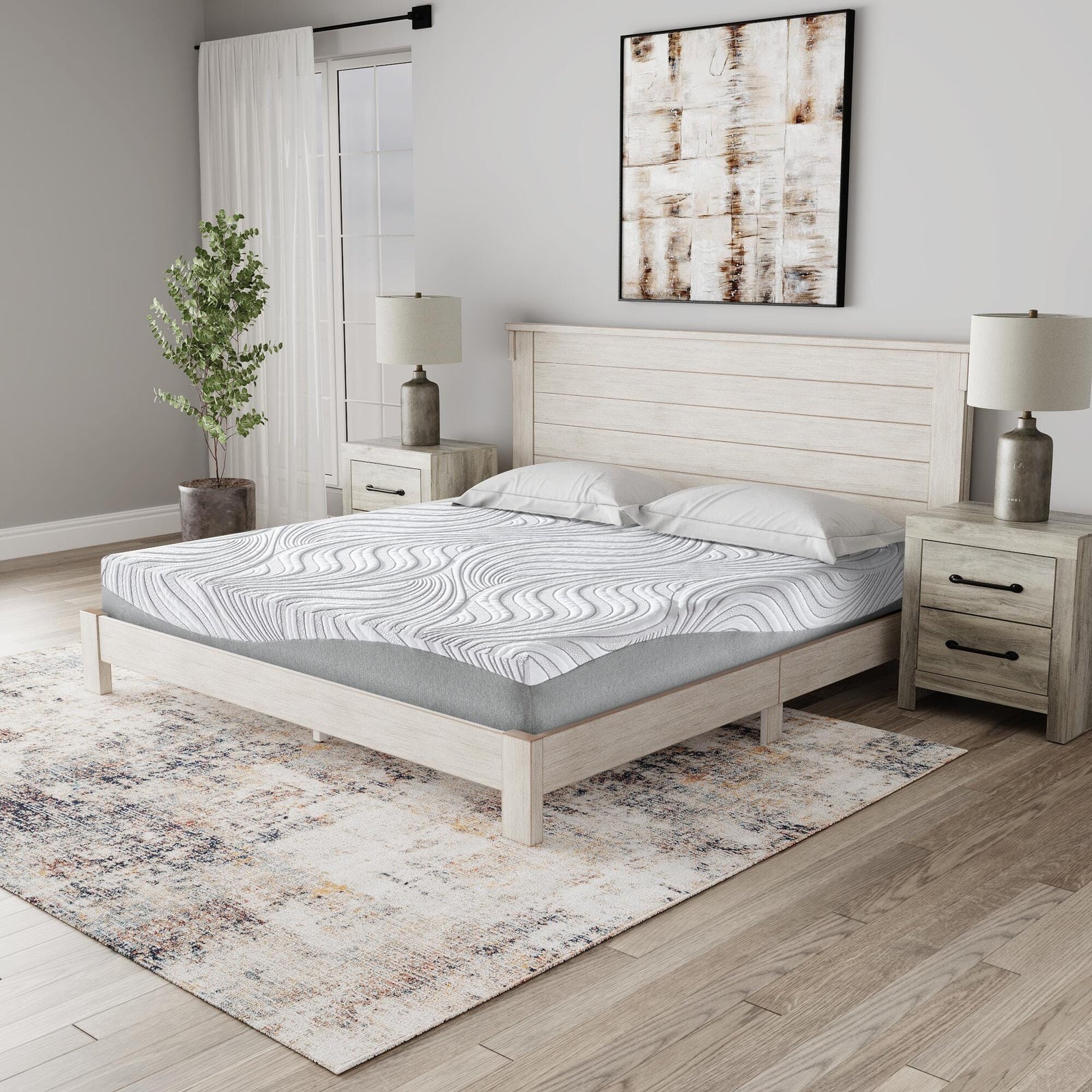 8 Inch Memory Foam California King Mattress - White (2)