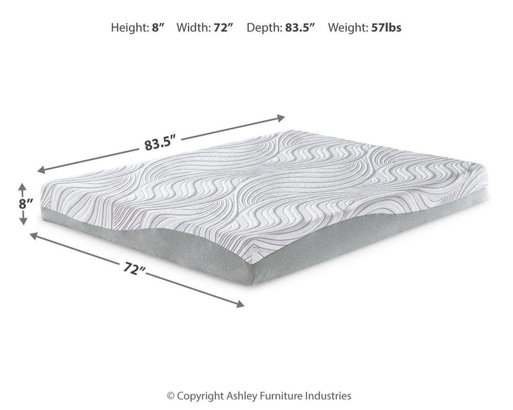 8 Inch Memory Foam California King Mattress - White (6)