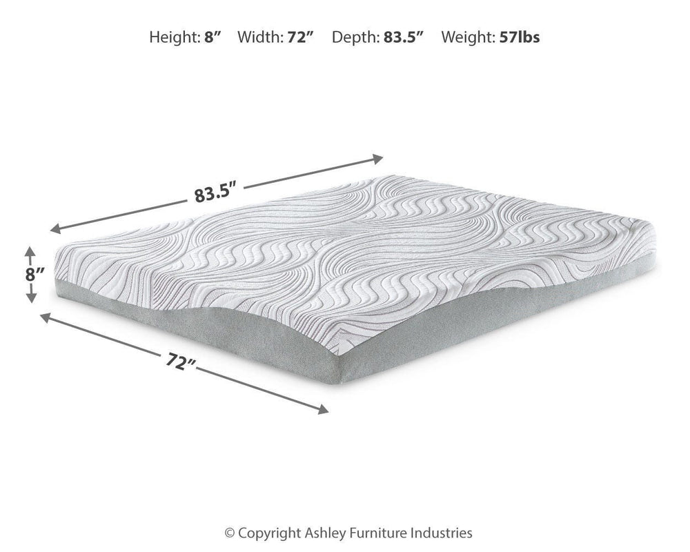8 Inch Memory Foam California King Mattress - White (6)