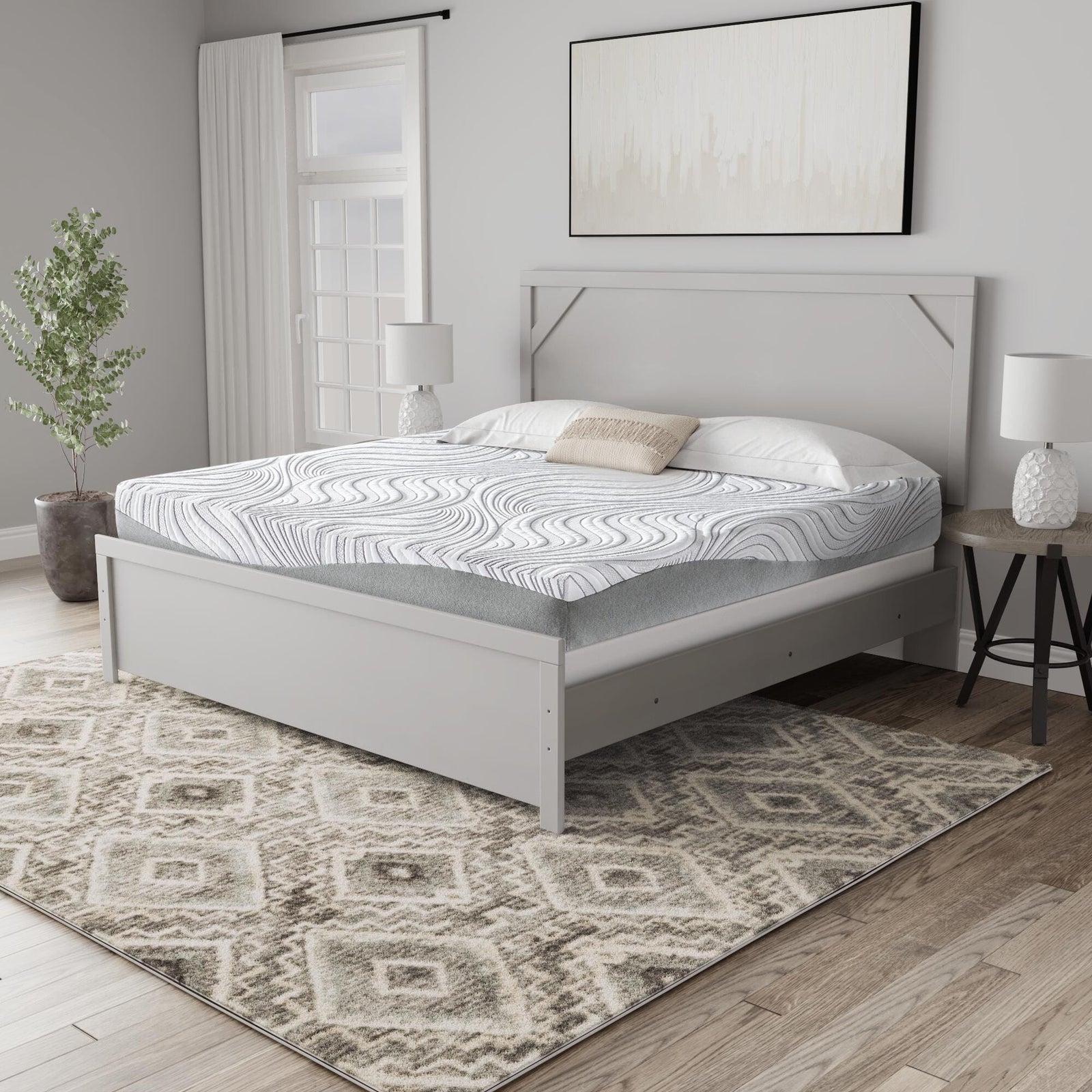 12 Inch Memory Foam Twin Mattress - White (2)