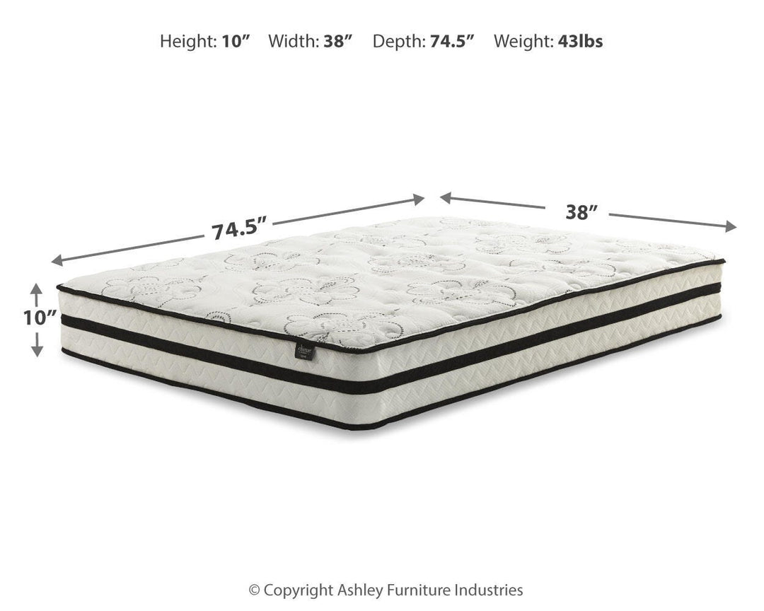 Chime 10 Inch Hybrid Twin Mattress in a Box - White (4)