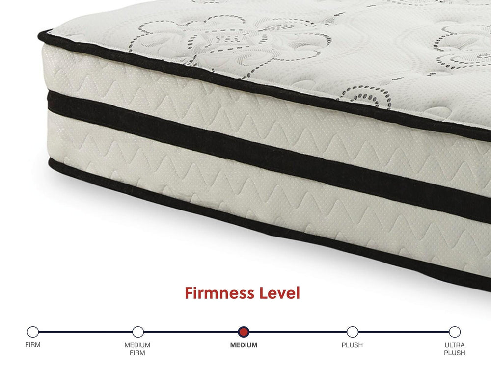 Chime 10 Inch Hybrid 10 Inch Queen Mattress and Pillow - White (6)