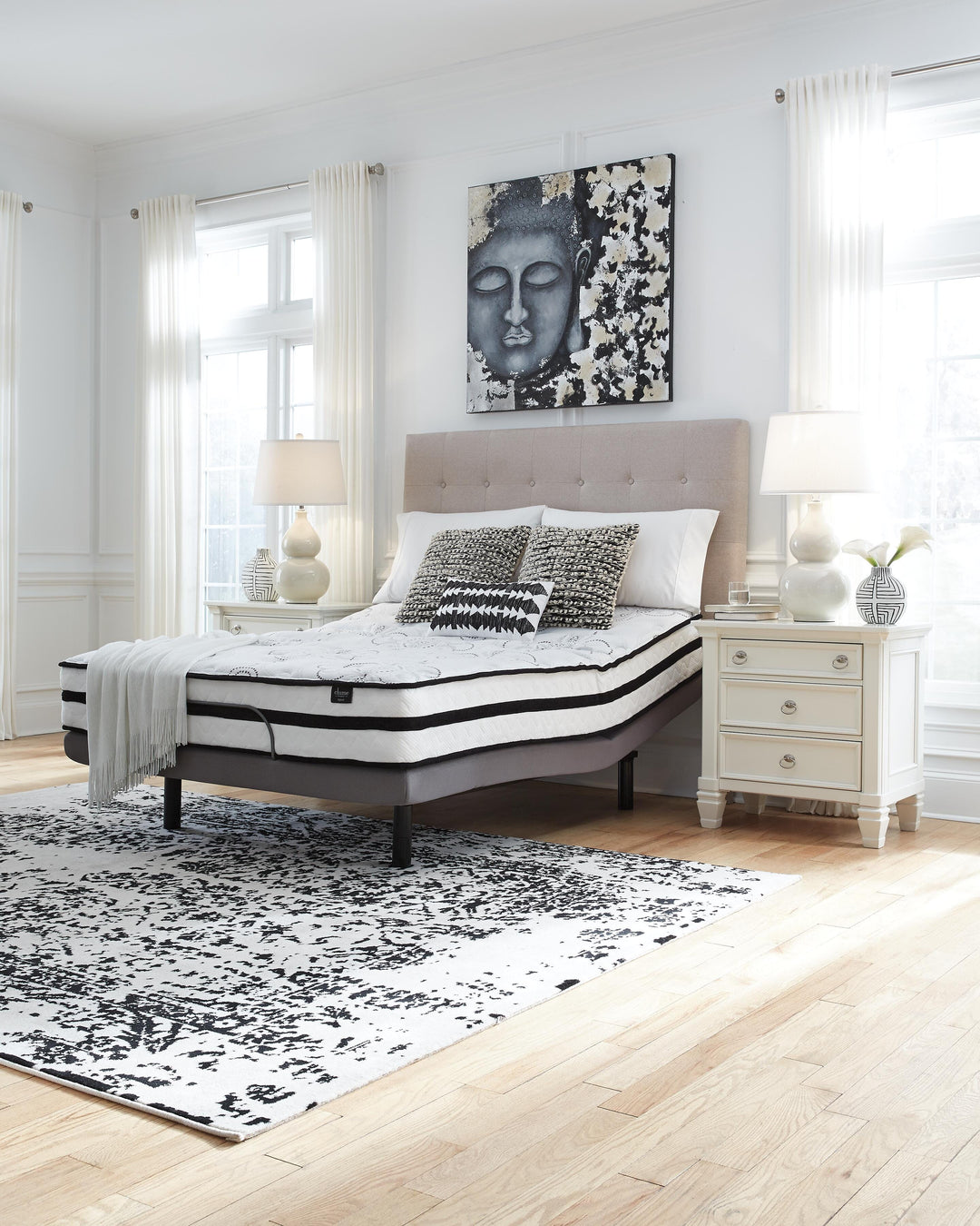 Chime 10 Inch Hybrid California King Mattress in a Box - White (6)