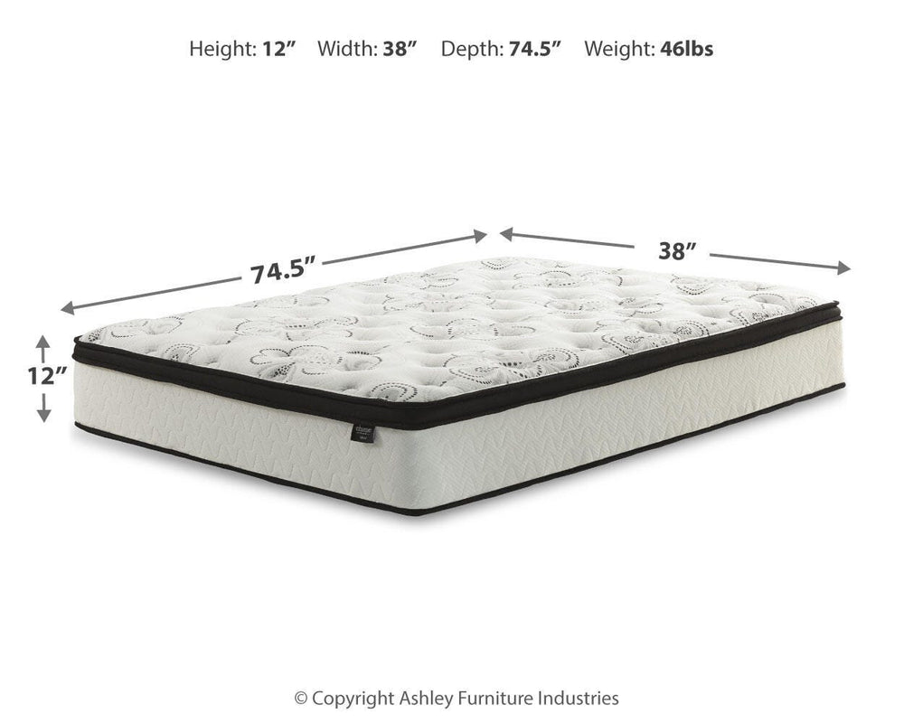 Chime 12 Inch Hybrid Twin Mattress in a Box - White (4)