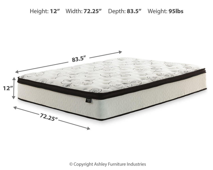 Chime 12 Inch Hybrid California King Mattress and Foundation Set - White (5)