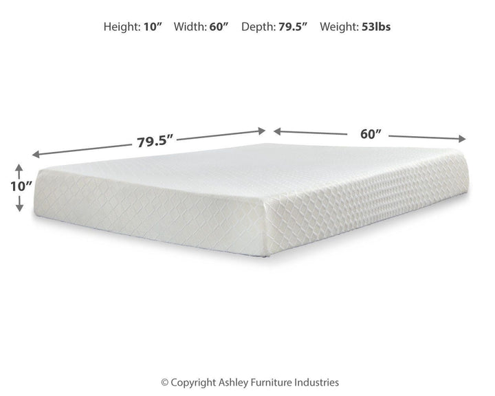 10 Inch Chime Memory Foam Queen Mattress in a Box - White (3)