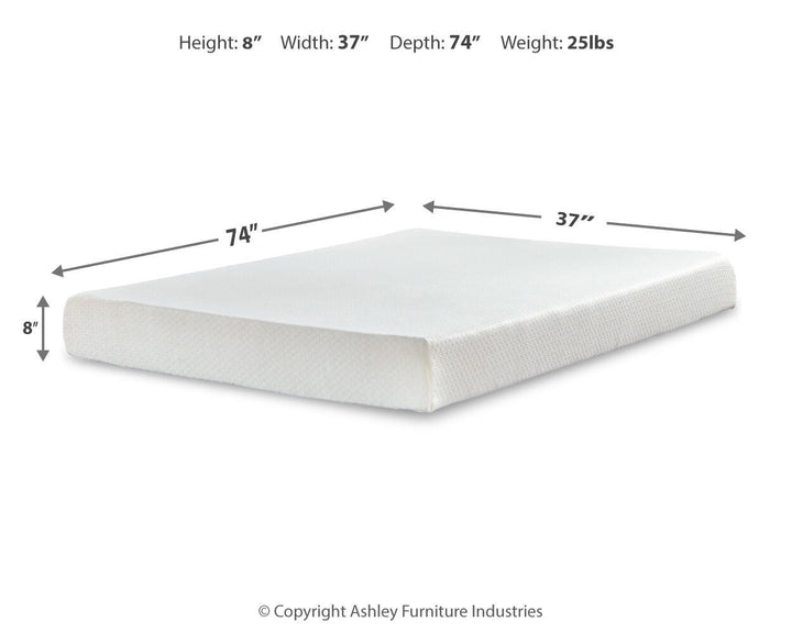 Chime 8 Inch Memory Foam Twin Mattress in a Box - White (3)