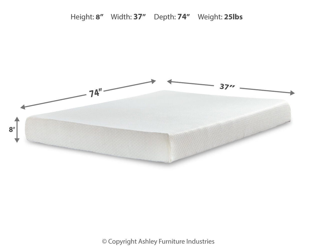Chime 8 Inch Memory Foam Twin Mattress in a Box - White (3)