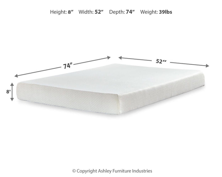 Chime 8 Inch Memory Foam Full Mattress in a Box - White (3)