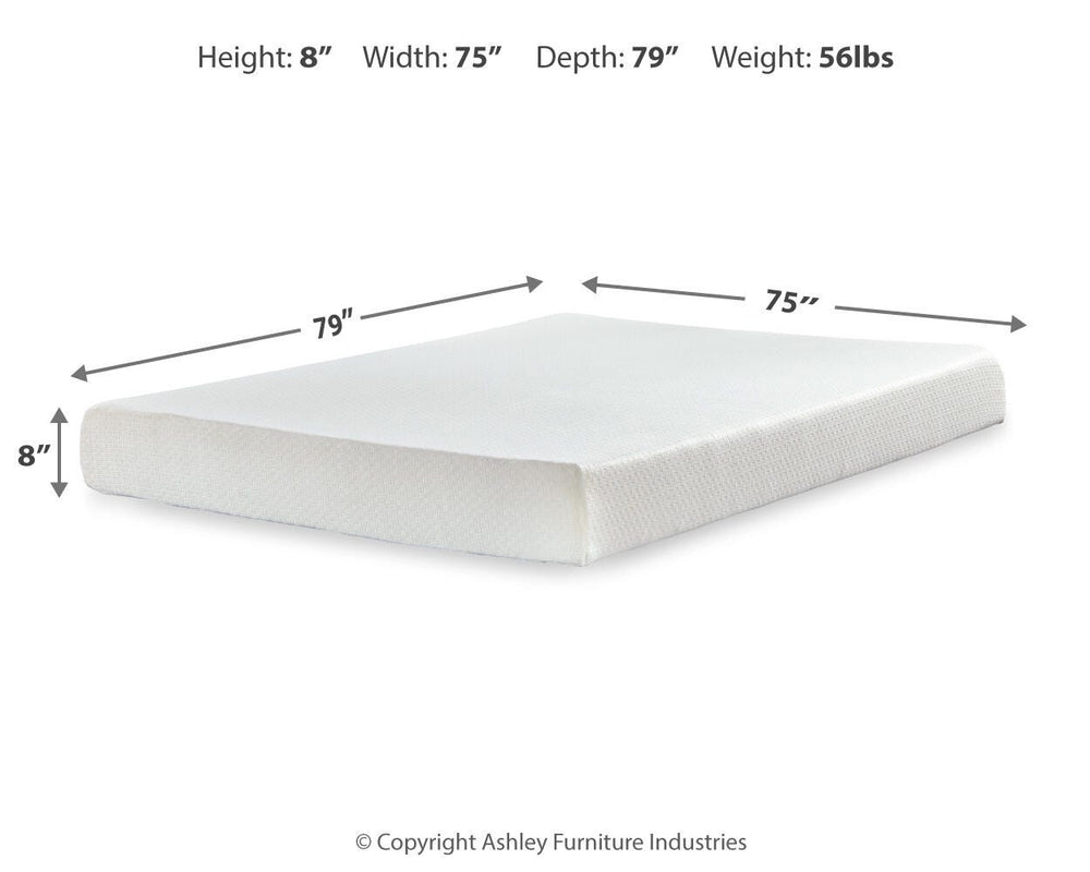 Chime 8 Inch Memory Foam King Mattress in a Box - White (8)