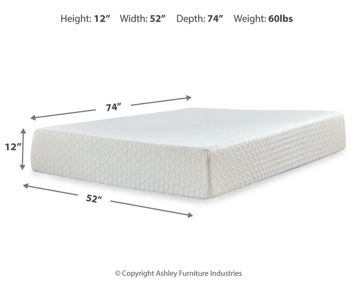 Chime 12 Inch Memory Foam Full Mattress in a Box - White (9)
