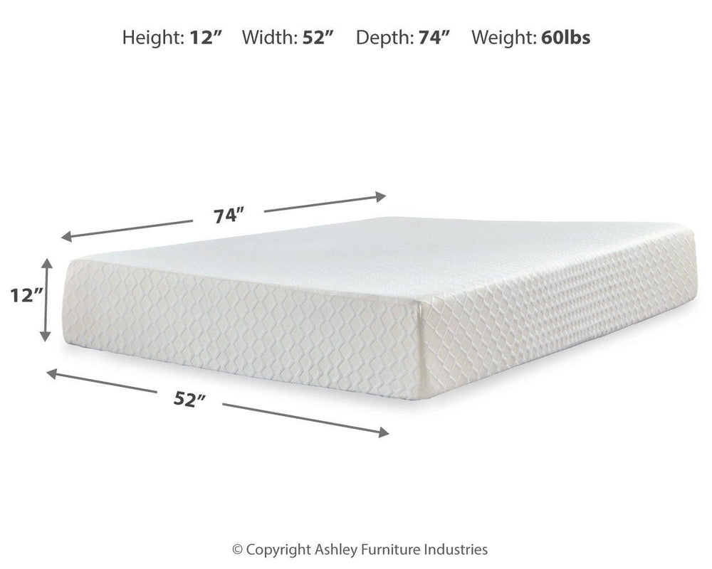 Chime 12 Inch Memory Foam Full Mattress in a Box - White (9)