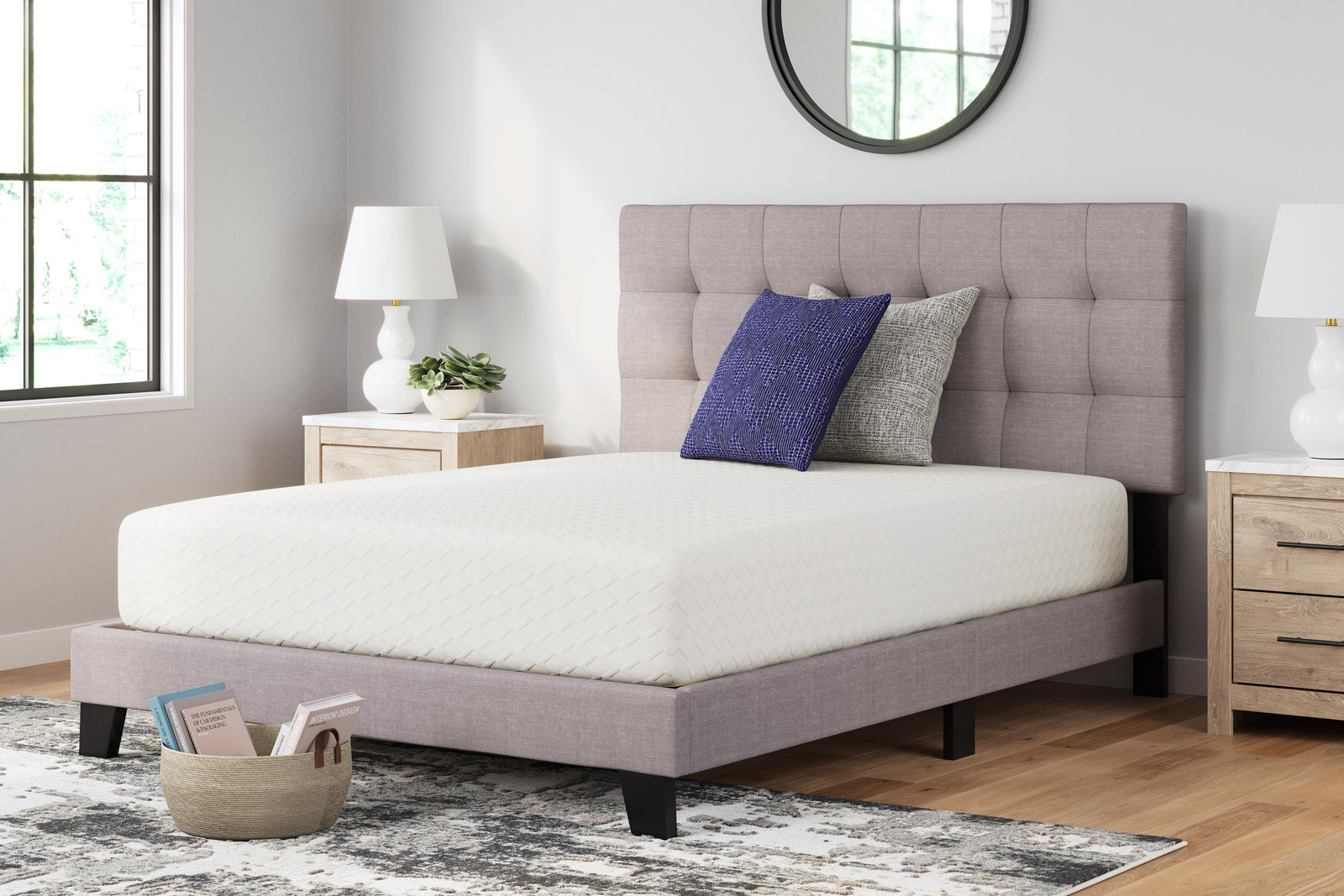 Chime 12 Inch Memory Foam Queen Mattress in a Box - White (2)