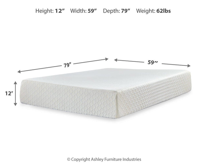 Chime 12 Inch Memory Foam Queen Mattress in a Box - White (9)