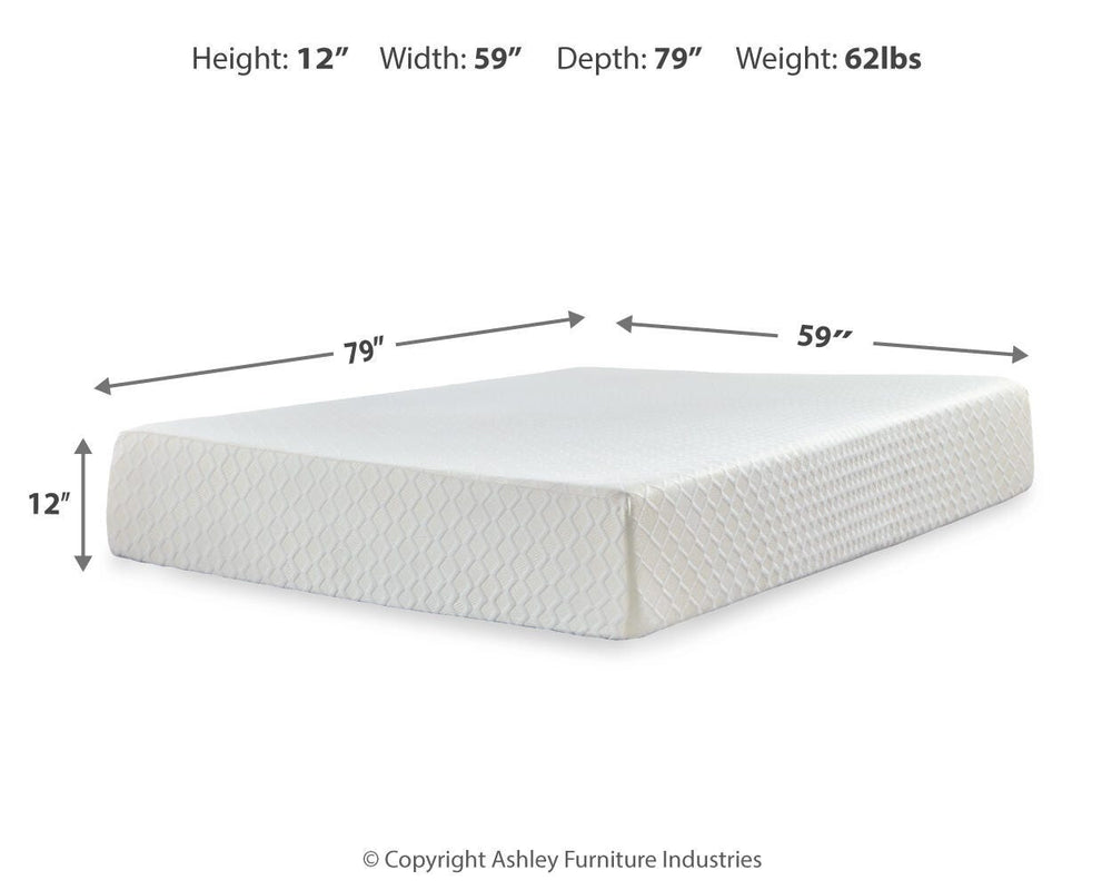 Chime 12 Inch Memory Foam Queen Mattress in a Box - White (9)