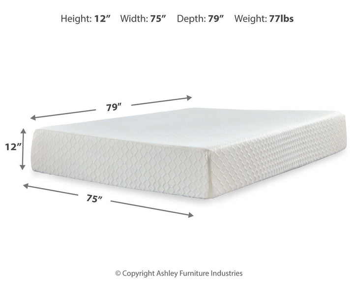 Chime 12 Inch Memory Foam King Mattress in a Box - White (9)