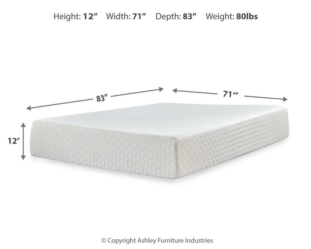 Chime 12 Inch Memory Foam California King Mattress in a Box - White (4)