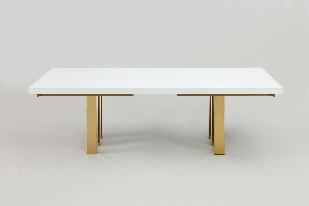 94" - 134" Roma Dining Table with Gold Stainless Steel Base