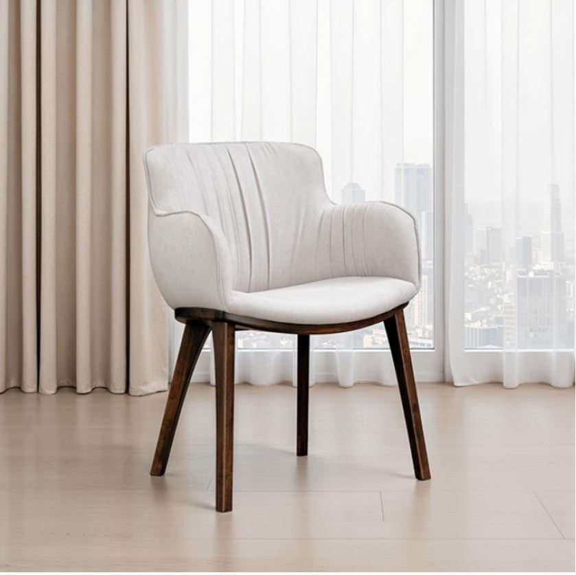 Maribo Mid-Century Modern Arm Chair in Taupe (Set of 2)