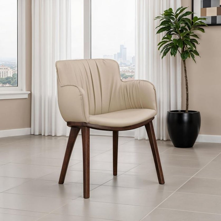 Maribo Mid-Century Modern Arm Chair in Beige